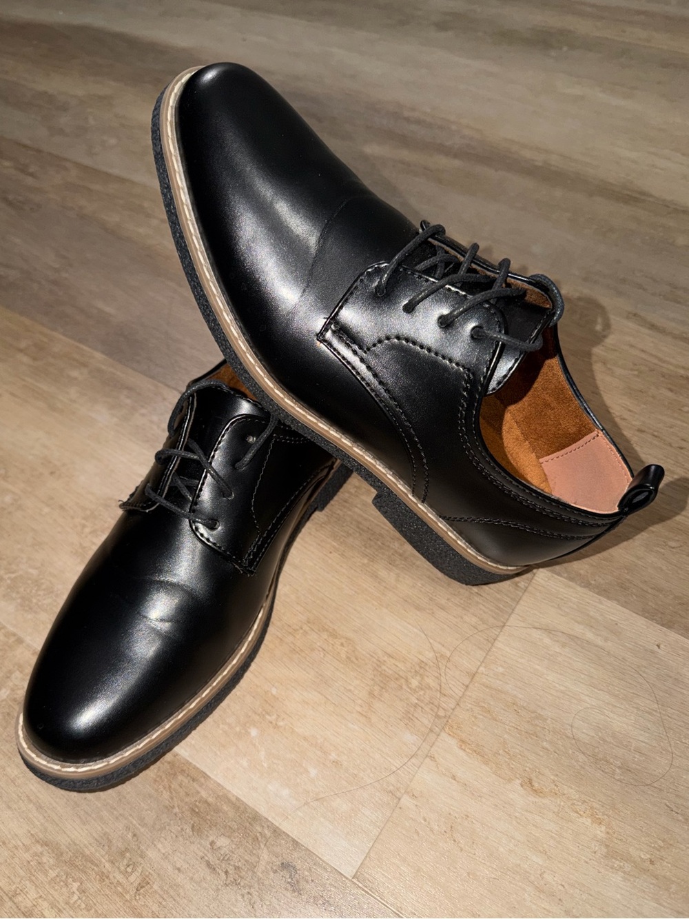 Deer Stags Zander Boys Black Dress Shoes Size 5M Memory Foam